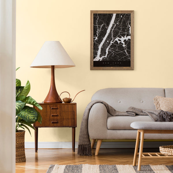 A living room decorated with Spring Flowers, a pastel yellow paint from Zhoosh Paints.