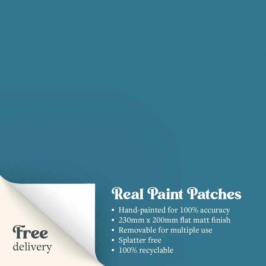 A Real Paint Patch of Zhoosh's Babbling Brook teal blue paint